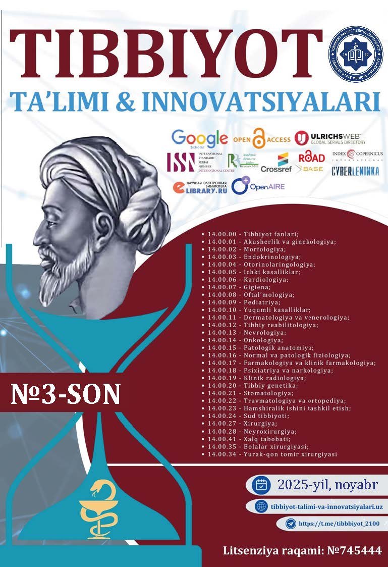 					View Vol. 1 No. 3 (2025): «Tibbiyot ta’limi va innovatsiyalari» jurnali
				