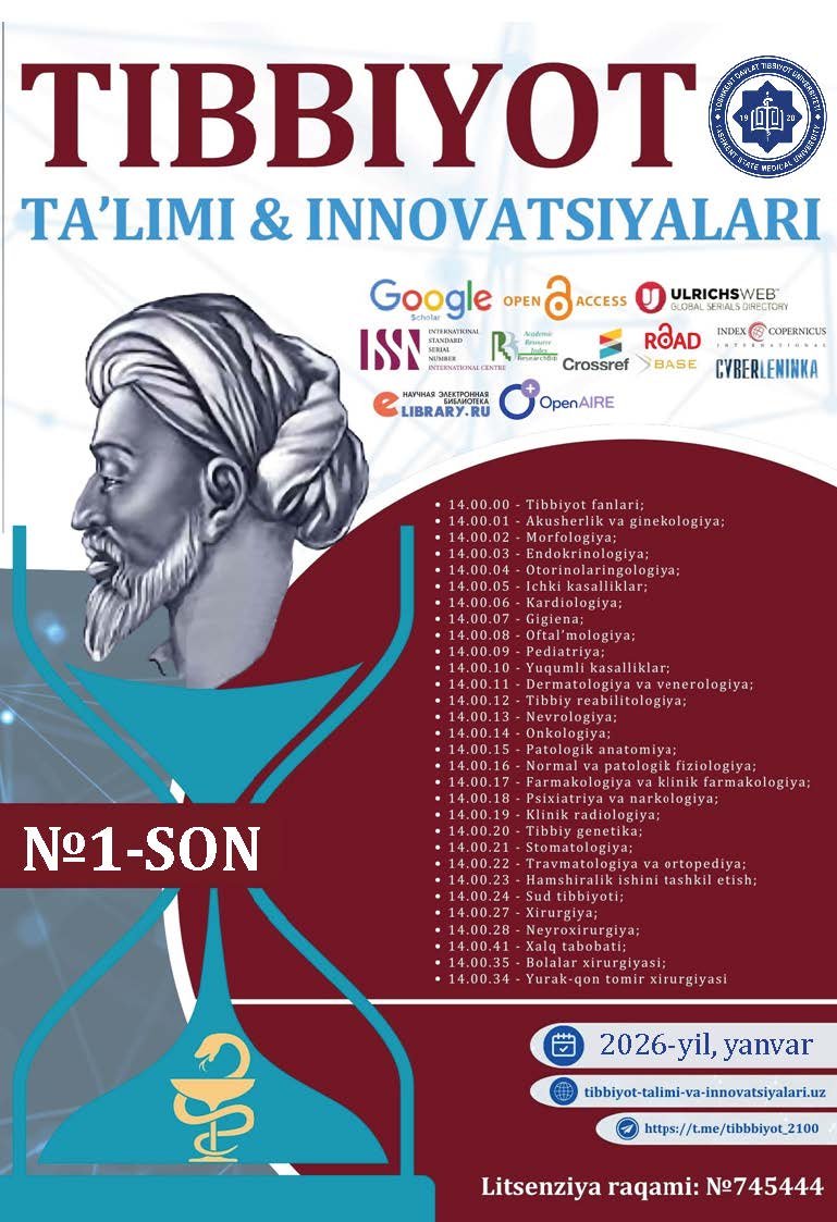 					View Vol. 2 No. 1 (2026): «Tibbiyot ta’limi va innovatsiyalari» jurnali
				